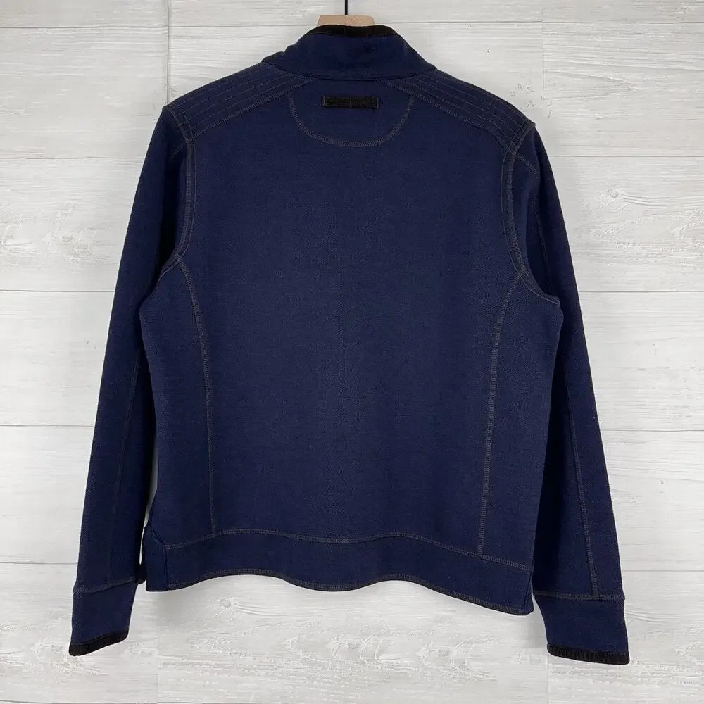Carbon2Cobalt‎ Pullover Henley Sweatshirt Men Size Medium Navy Casual Preppy